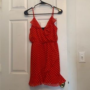 Mini polka dot red dress